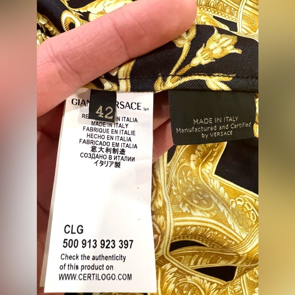 VERSACE BAROCCO SILK SHIRT Size 42 - Picture 6 of 9